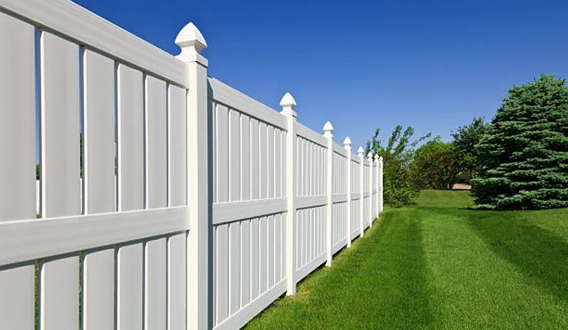 vinyl fence in backyard