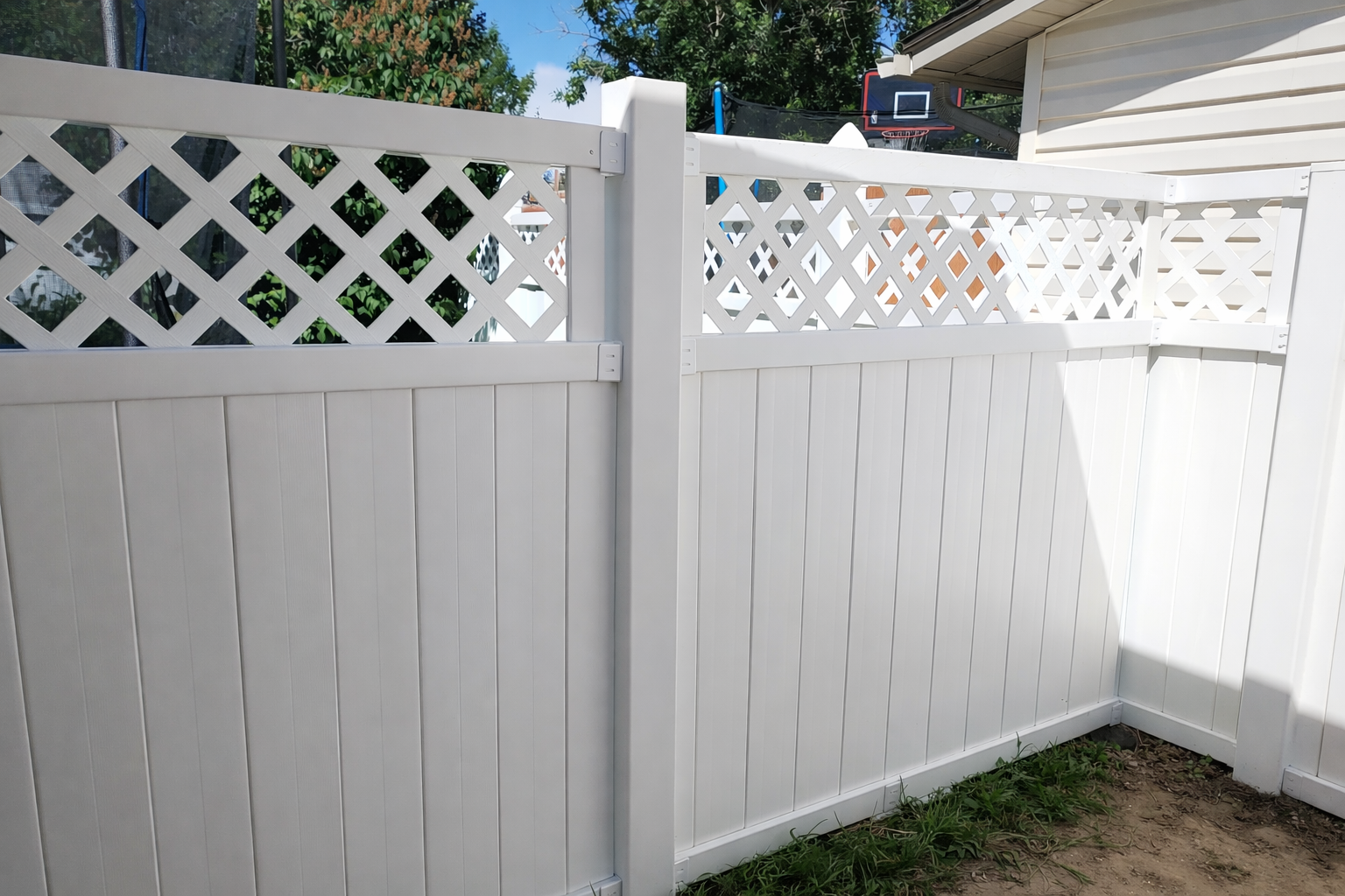 wood fence in backyard
